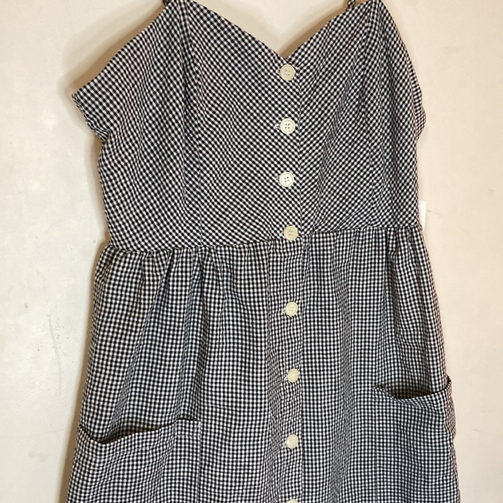 Forever 21 woven dress Black/white Sundress Mini size l - Picture 2 of 6
